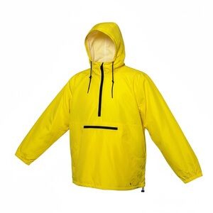 Bright Yellow Hooded Rain Jacket